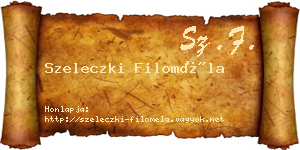 Szeleczki Filoméla névjegykártya